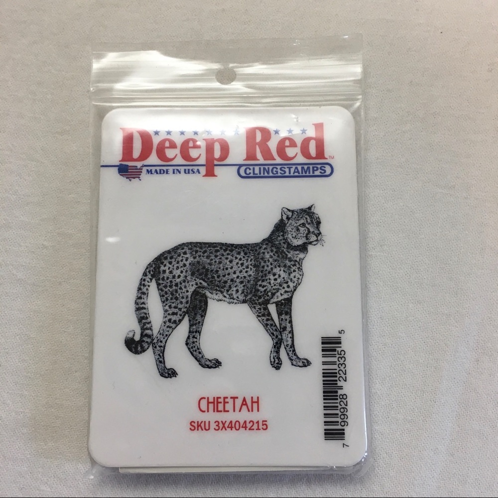 Deep Red Cheetah Rubber Stamp